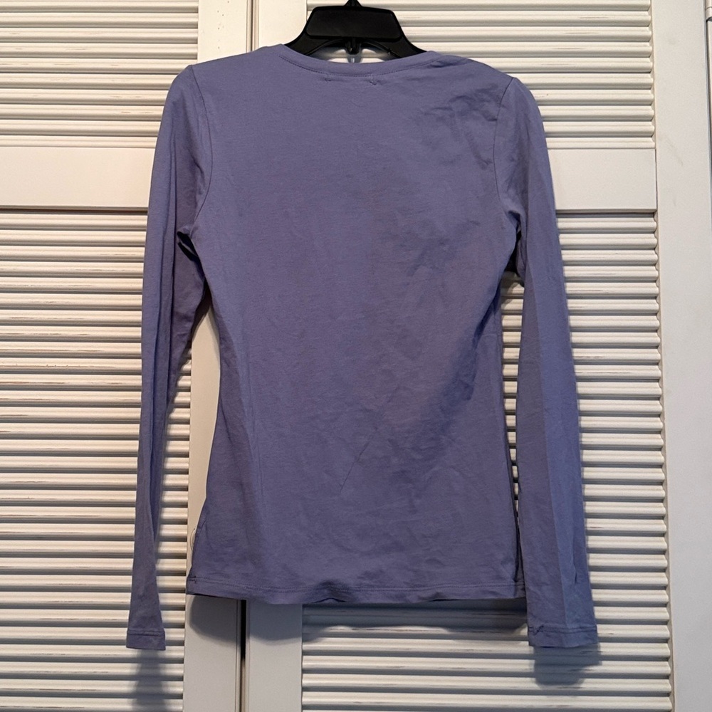 ShopEvelynne Blue Long Sleeve Crew Neck Tee - Picture 3 of 6